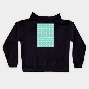 Hand Drawn Hearts - Light Cyan Kids Hoodie